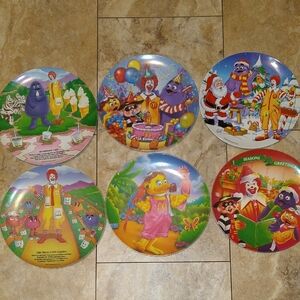 Vintage 1989, 95, 96 & 2000 McDonald's Assorted Children's Plates